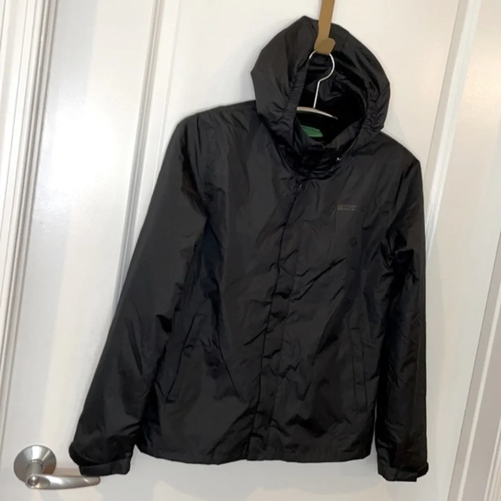 MOUNTAIN WAREHOUSE | NWT Full Zip Fleece Lined Hooded Windbreaker Black Jacket